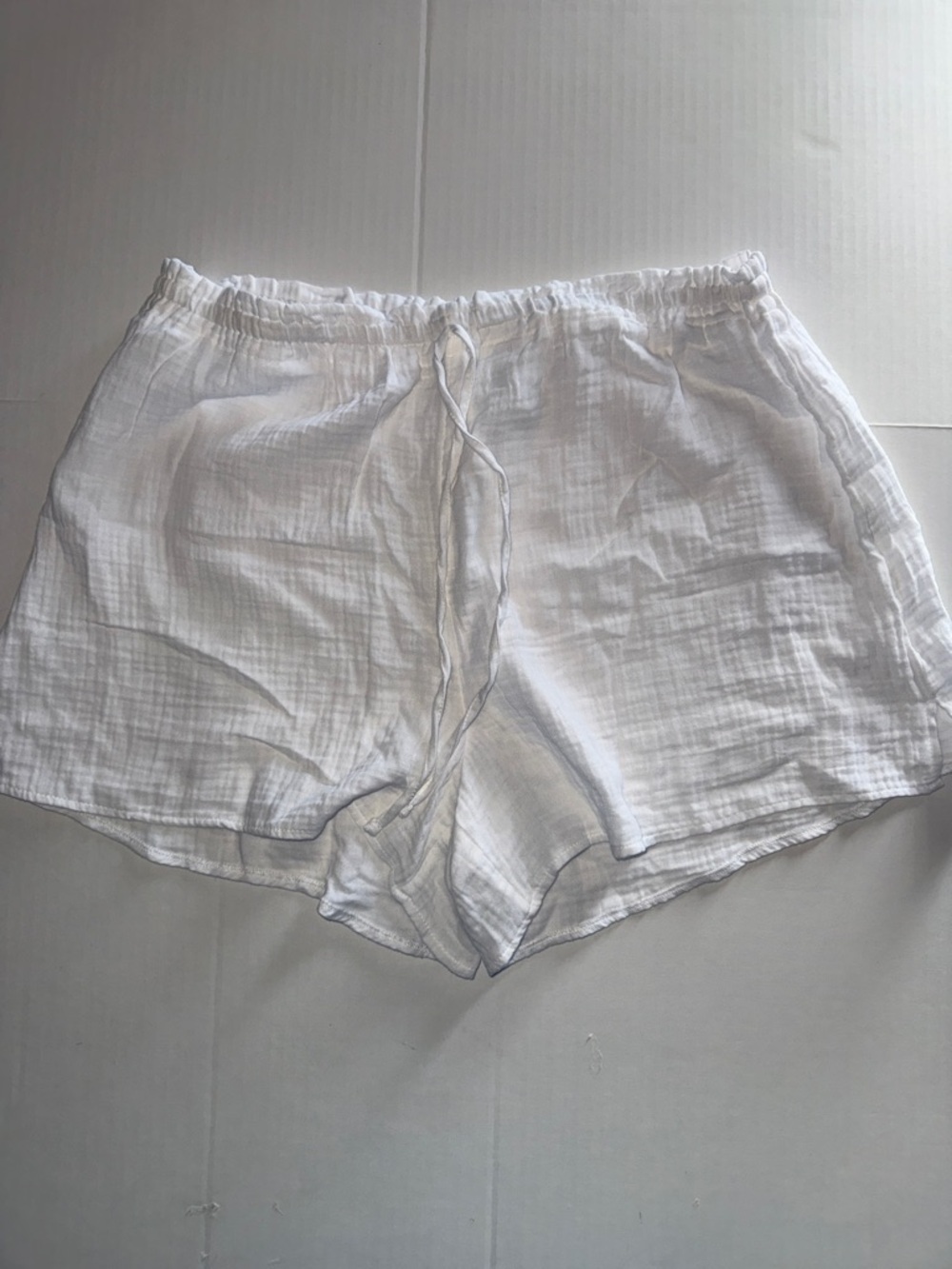 Kona Sol White Cotton Gauze Drawstring Beach Shorts L - Picture 4 of 8